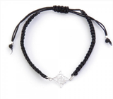 Macrame Bracelet with Witch's Knot in 925 Sterling Silver 